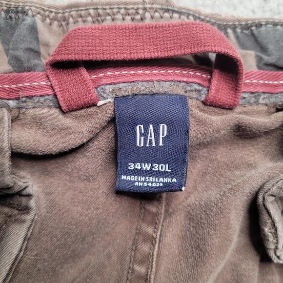 Vintage Gap Pants 34x30 Brown Cargo Parachute Industrial Workwear Utility Y2K - Picture 5 of 7